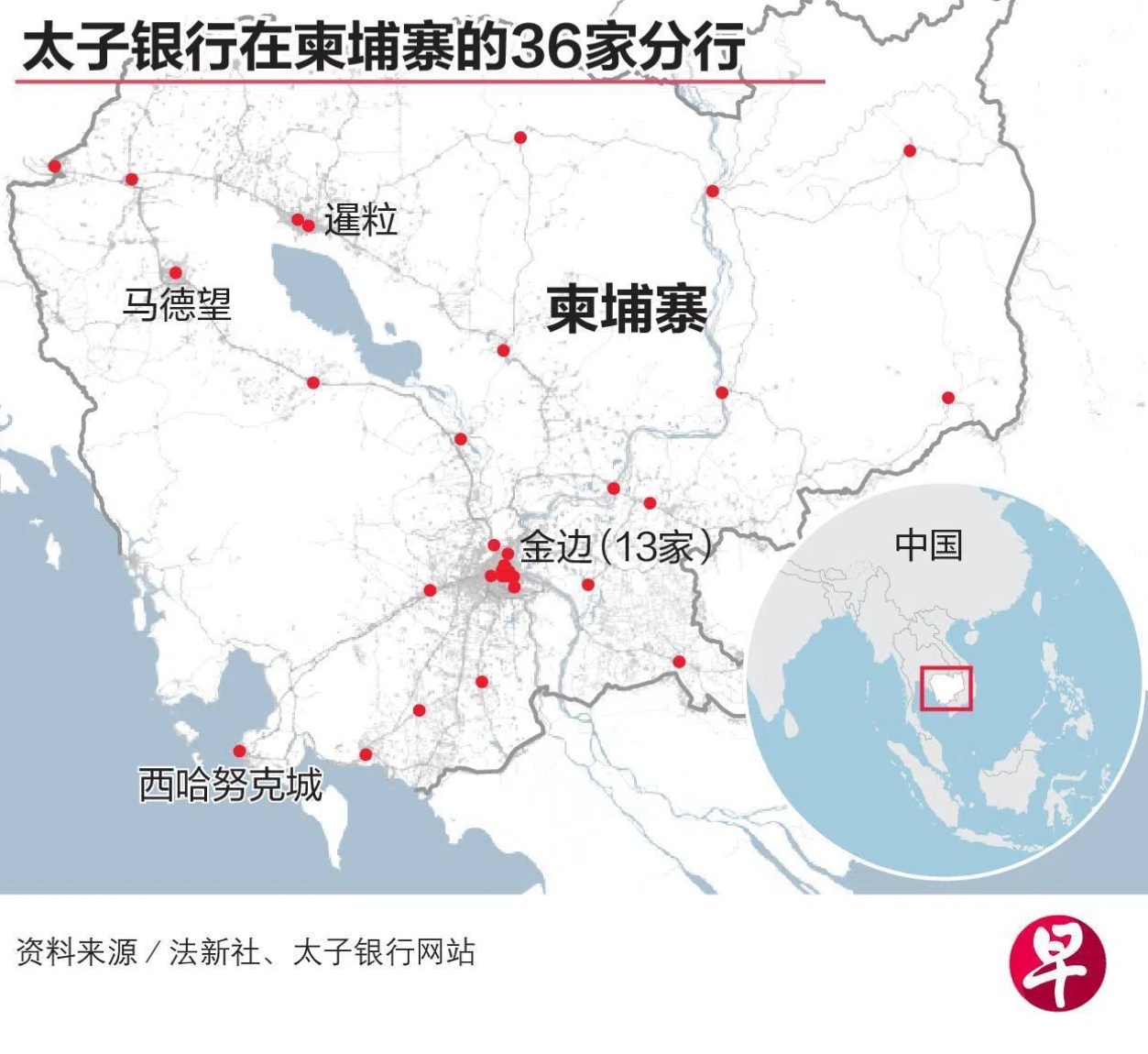 太子银行是陈志旗下太子控股集团的子公司，在柬埔寨22个省市共开设36家分行 ...