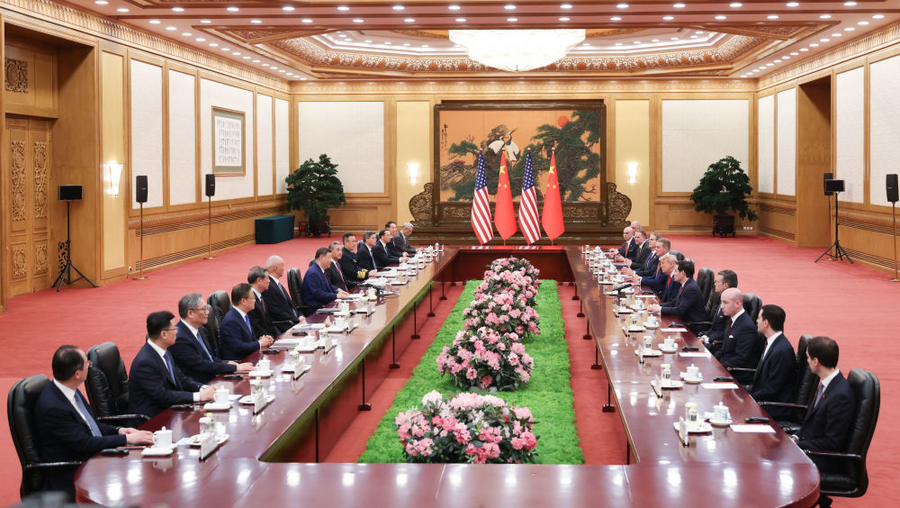 5月14日上午，国家主席习近平在北京人民大会堂同来华进行国事访问的美国总统特朗普举行会谈 ... ...
